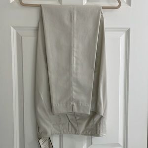 Sand/light tan slim ankle cotton wrinkle resistant twill pants
